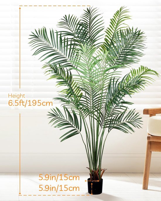 Unyqoos® Grote kunstmatige palmplant voor interieurdecoratie met verstelbare bladeren
