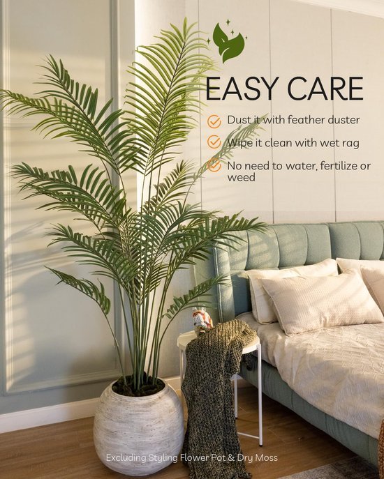 Unyqoos® Grote kunstmatige palmplant voor interieurdecoratie met verstelbare bladeren