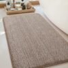 Unyqoos® Super absorberende antislip badmat van gelamineerd traagschuim voor badkamer en douche, 50 x 80 cm, grijs-kaki