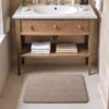 Unyqoos® Super absorberende antislip badmat van gelamineerd traagschuim voor badkamer en douche, 50 x 80 cm, grijs-kaki