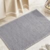 Unyqoos® Grijze badmat van chenille voor badkamer, douche en badkuip, 60 x 90 cm
