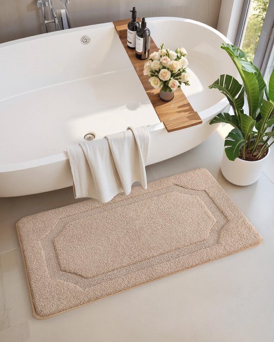 Unyqoos® Absorberende wasbare badmat met antislip voor badkamer en bijkeuken