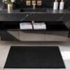 Unyqoos® Zwarte antislip badmat van microvezel 60x90 cm voor ultiem comfort