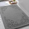 Unyqoos® Grijze badmat voor badkamer en wasruimte met antislip en sneldrogende eigenschappen