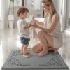 Unyqoos® Grijze badmat voor badkamer en wasruimte met antislip en sneldrogende eigenschappen