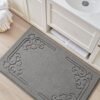 Unyqoos® Grijze badmat voor badkamer en wasruimte met antislip en sneldrogende eigenschappen