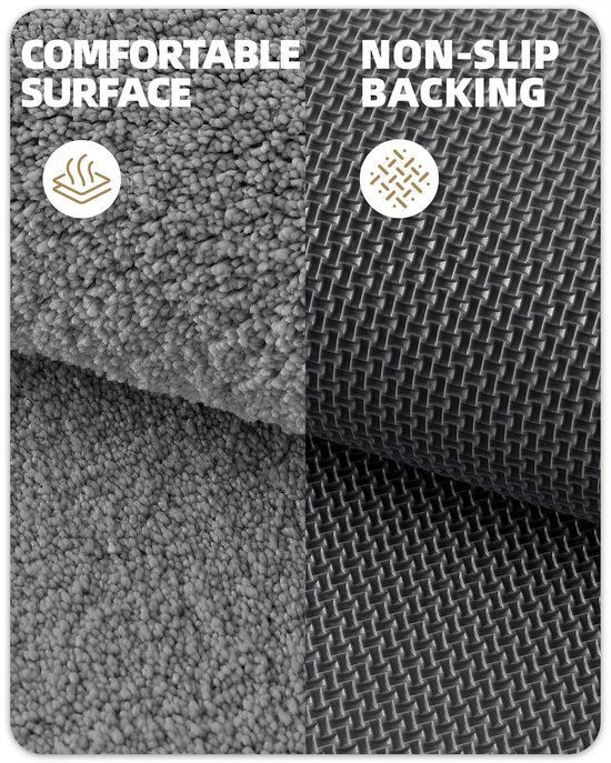 Unyqoos® Grijze badmat voor badkamer en wasruimte met antislip en sneldrogende eigenschappen