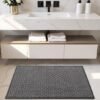 550x687-158.jpg Unyqoos® Antislip Badmat 40x60 cm Absorberend en Snel Drogen Chenille Badkamerkleed in Donkergrijs