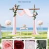 Unyqoos® Romantisch bloemenarrangement voor huwelijksbogen met zijden bloemen en gordijnen