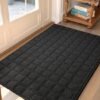 Unyqoos® Donkergrijze antislip deurmat voor binnen, vuilvangend en wasbaar, ideaal voor voordeuren en entrees