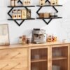 550x687-226.jpg Unyqoos® Stijlvolle set van 2 wandrekken met ruitvormig metalen frame in zwart