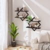 550x687-227.jpg Unyqoos® Stijlvolle set van 2 wandrekken met ruitvormig metalen frame in zwart