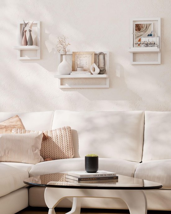 Unyqoos® Moderne set van 3 zwevende wandplanken voor multifunctionele opslag en decoratie in huis