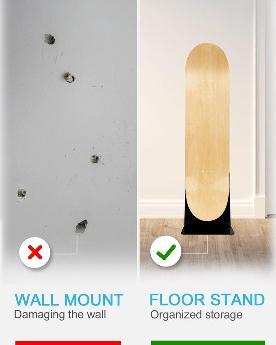 Unyqoos® Dubbelzijdige skateboardstandaard voor vloeropstelling en presentatie