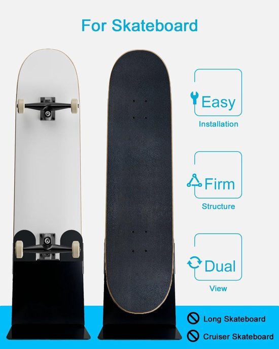 Unyqoos® Dubbelzijdige skateboardstandaard voor vloeropstelling en presentatie