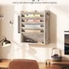 550x687-240.jpg Unyqoos® Wandgemonteerde houten documentenhouder met zes niveaus voor thuiskantoor