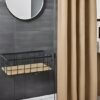 550x687-244.jpg Unyqoos® Stijlvolle metalen wandkorf met houten basis voor veelzijdige opslag