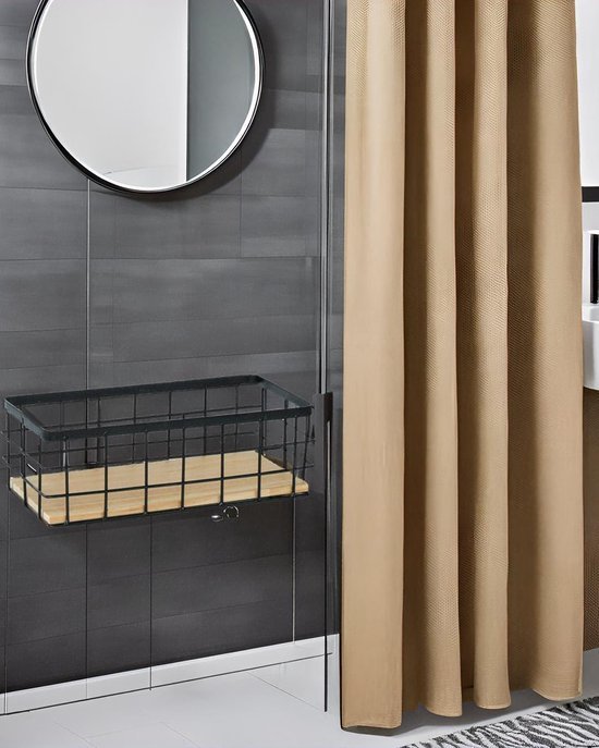 550x687-244.jpg Unyqoos® Stijlvolle metalen wandkorf met houten basis voor veelzijdige opslag