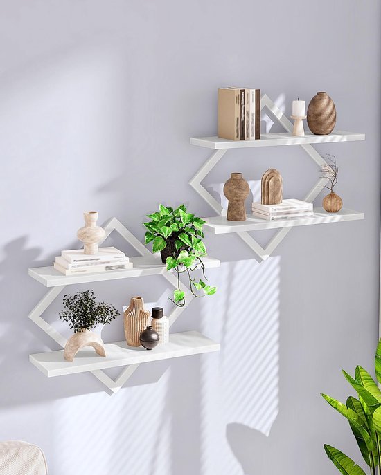 550x687-245.jpg Unyqoos® Set van 2 stijlvolle wandrekken met ruitvormig design voor elke ruimte