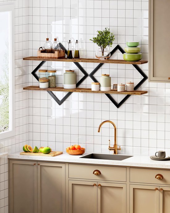 550x687-261.jpg Unyqoos® Set van twee elegante wandrekken met ruitvormig design voor elke kamer