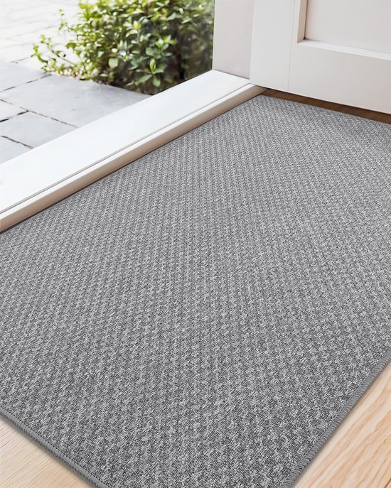Unyqoos® Ultrazachte Antislip Deurmat voor Binnen en Buiten, Wasbaar en Sneldrogend, 44 x 76 cm, Grijs