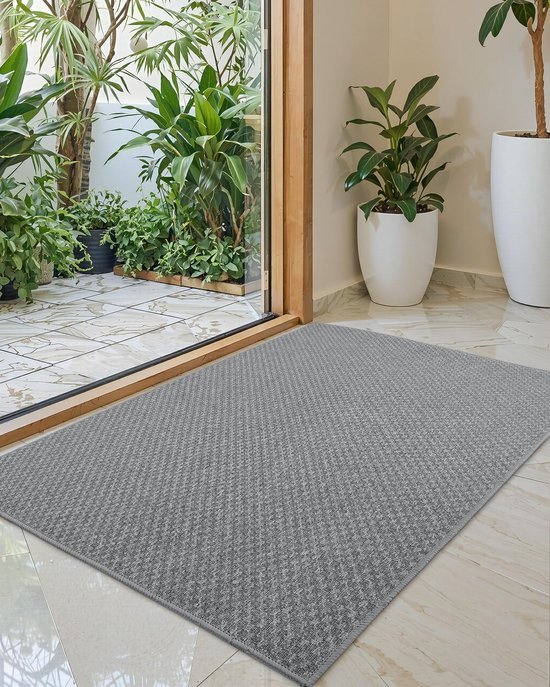 Unyqoos® Ultrazachte Antislip Deurmat voor Binnen en Buiten, Wasbaar en Sneldrogend, 44 x 76 cm, Grijs