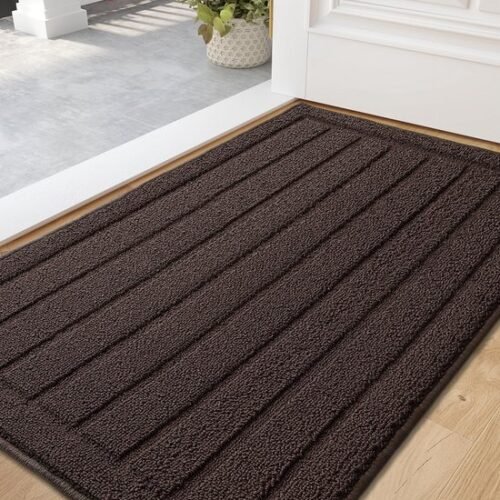 Unyqoos® Absorberende en Wasbare Deurmat voor Binnen en Voordeur in Bruine Kleur, 50 x 90 cm