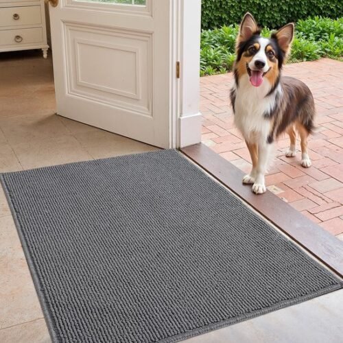 550x687-285.jpg Unyqoos® Wasbare en sneldrogende grijze deurmat met antislip voor binnengebruik