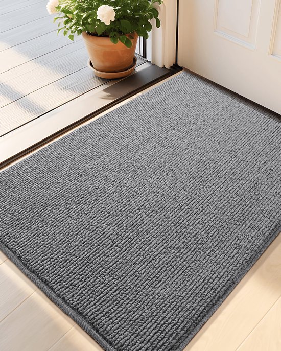 550x687-286.jpg Unyqoos® Wasbare en sneldrogende grijze deurmat met antislip voor binnengebruik
