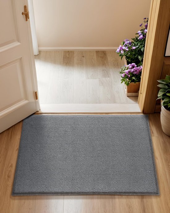 550x687-287.jpg Unyqoos® Wasbare en sneldrogende grijze deurmat met antislip voor binnengebruik