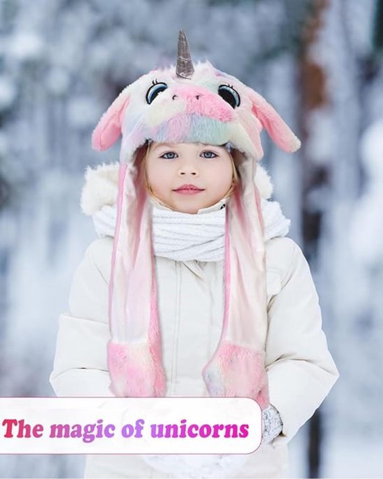 550x687-311.jpg Unyqoos® Pluche Eenhoorn Muts met Beweegbare Oren voor Cosplay en Feestjes