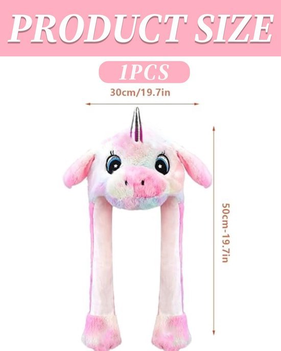 550x687-312.jpg Unyqoos® Pluche Eenhoorn Muts met Beweegbare Oren voor Cosplay en Feestjes