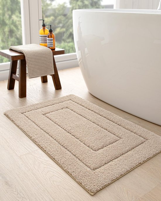 550x687-323.jpg Unyqoos® Extra zachte en absorberende badmat voor badkamer en douche, wasbaar, beige