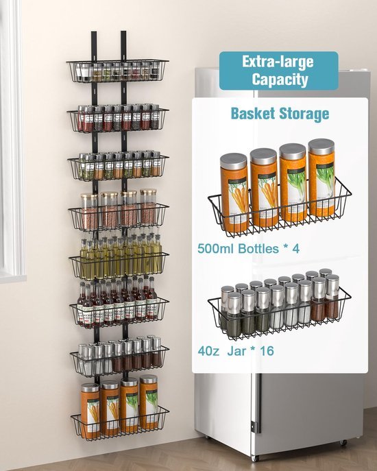 550x687-338.jpg Unyqoos® Verstelbare opbergeenheid voor achter de deur met acht metalen planken