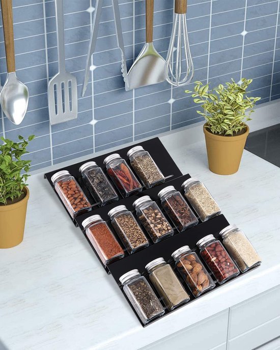 550x687-358.jpg Unyqoos ® Kruidenlade Organisator Verstelbare Inzetstukken voor Efficiënte Keukenopslag en Orde