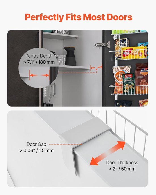 Unyqoos® Verstelbare wand- en deurorganizer met 9 opbergrekken voor keuken en badkamer