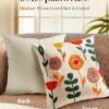 Unyqoos® Stijlvolle kussensloop met geborduurde bloemen voor zomerse inrichting
