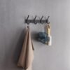 Unyqoos® Stijlvolle Zwarte Wandkapstok Met Vier Stevige Dubbele Haken Voor Diverse Ruimtes Tot 20kg
