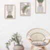 Unyqoos® Set van 3 Ingelijste Abstracte Canvas Wanddecoratie voor Moderne Interieurs 40x30
