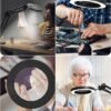 Unyqoos® Dimbare bureaulamp met vergrootglas en klem voor flexibel gebruik