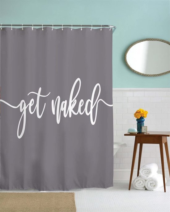 Unyqoos® Grijze waterdichte douchegordijn met schimmelbestendig polyester en haken