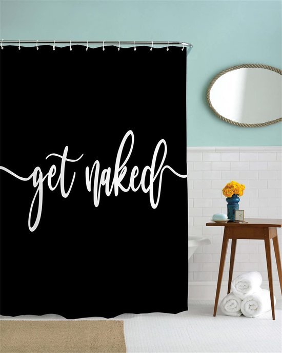 Unyqoos® Douchgordijn 180x200 cm Zwart, Waterdicht en Schimmelbestendig voor Badkamer