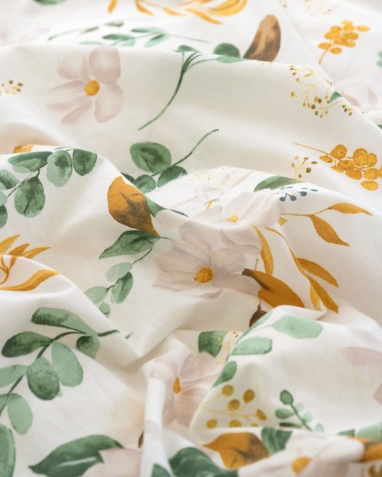 Unyqoos® Comfortabele katoenen beddengoedset met plantenpatroon en ritssluiting