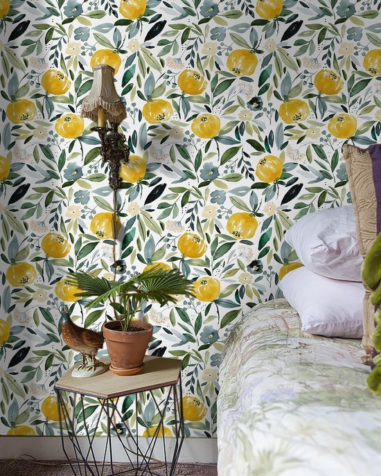 Unyqoos® Zelfklevend vintage bloemenbehang met aquarel motief voor muren en meubels