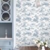 550x687-83.jpg Unyqoos® Zelfklevend blauw-wit bloemenbehang voor woonkamer en keuken muren