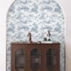550x687-84.jpg Unyqoos® Zelfklevend blauw-wit bloemenbehang voor woonkamer en keuken muren