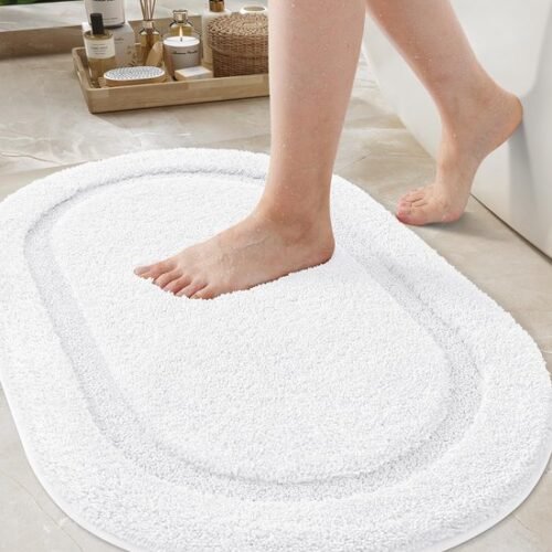 Unyqoos® Zachte en Absorberende Witte Badmat met Antislip Achterkant 50 x 80 cm