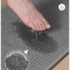 Unyqoos® Grijze badmat van chenille voor badkamer, douche en badkuip, 60 x 90 cm