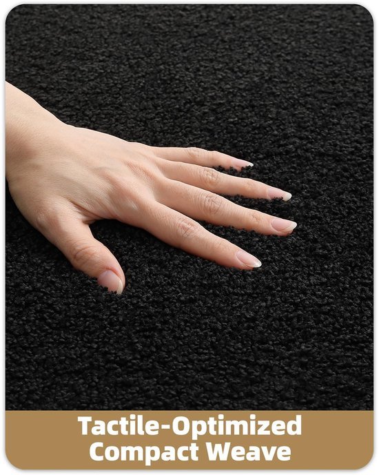 Unyqoos® Zwarte antislip badmat van microvezel 60x90 cm voor ultiem comfort