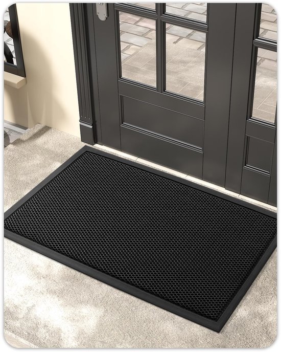 Unyqoos ® Grijze Antislip Deurmat voor Buiten en Binnen met Laag Profiel, Gemakkelijk te Reinigen, 43 x 76 cm